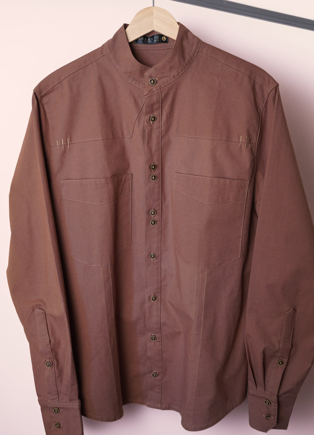 Camisa BUQUE Café M. Larga