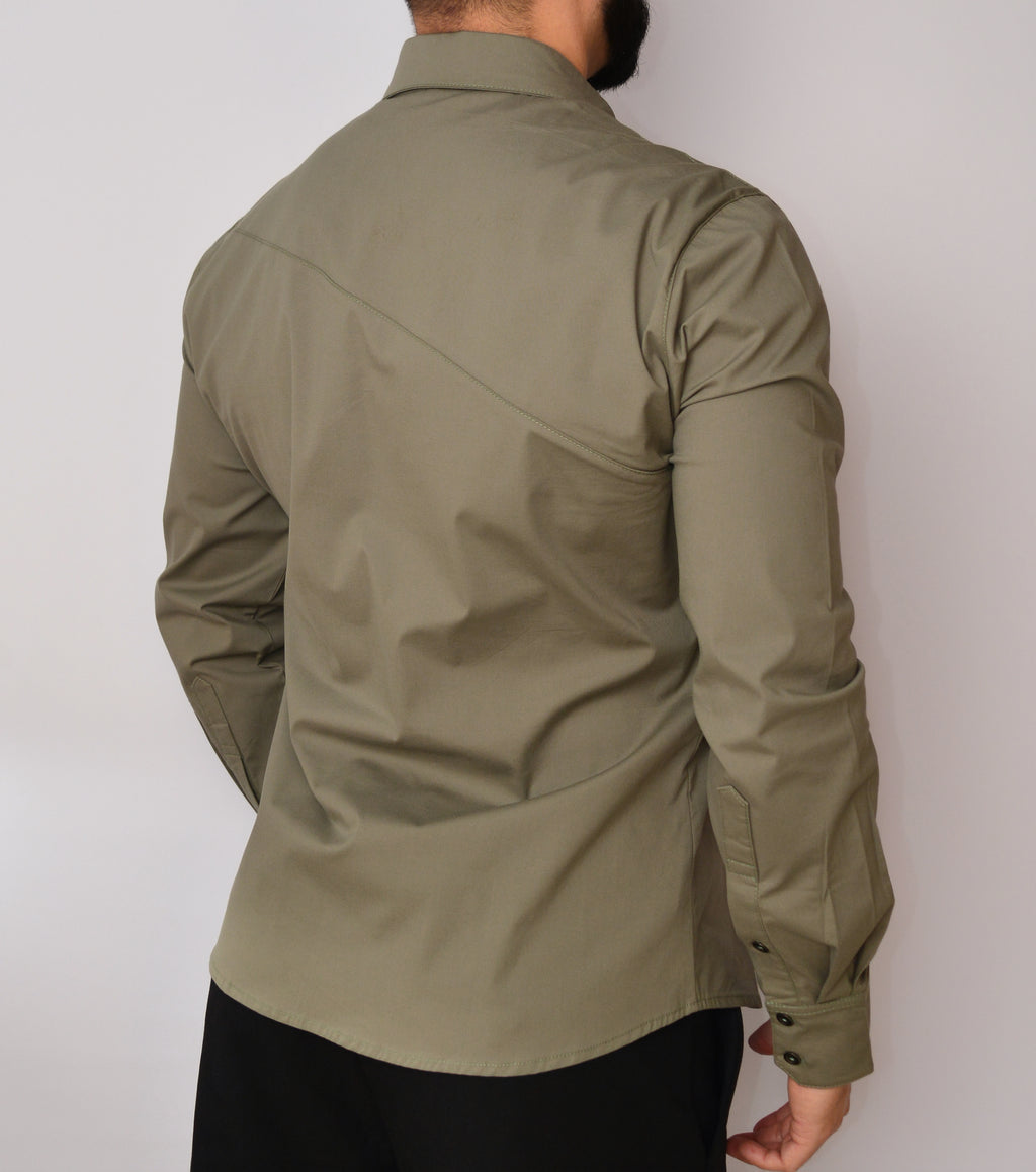 Camisa X Verde Manga Larga Slim Fit