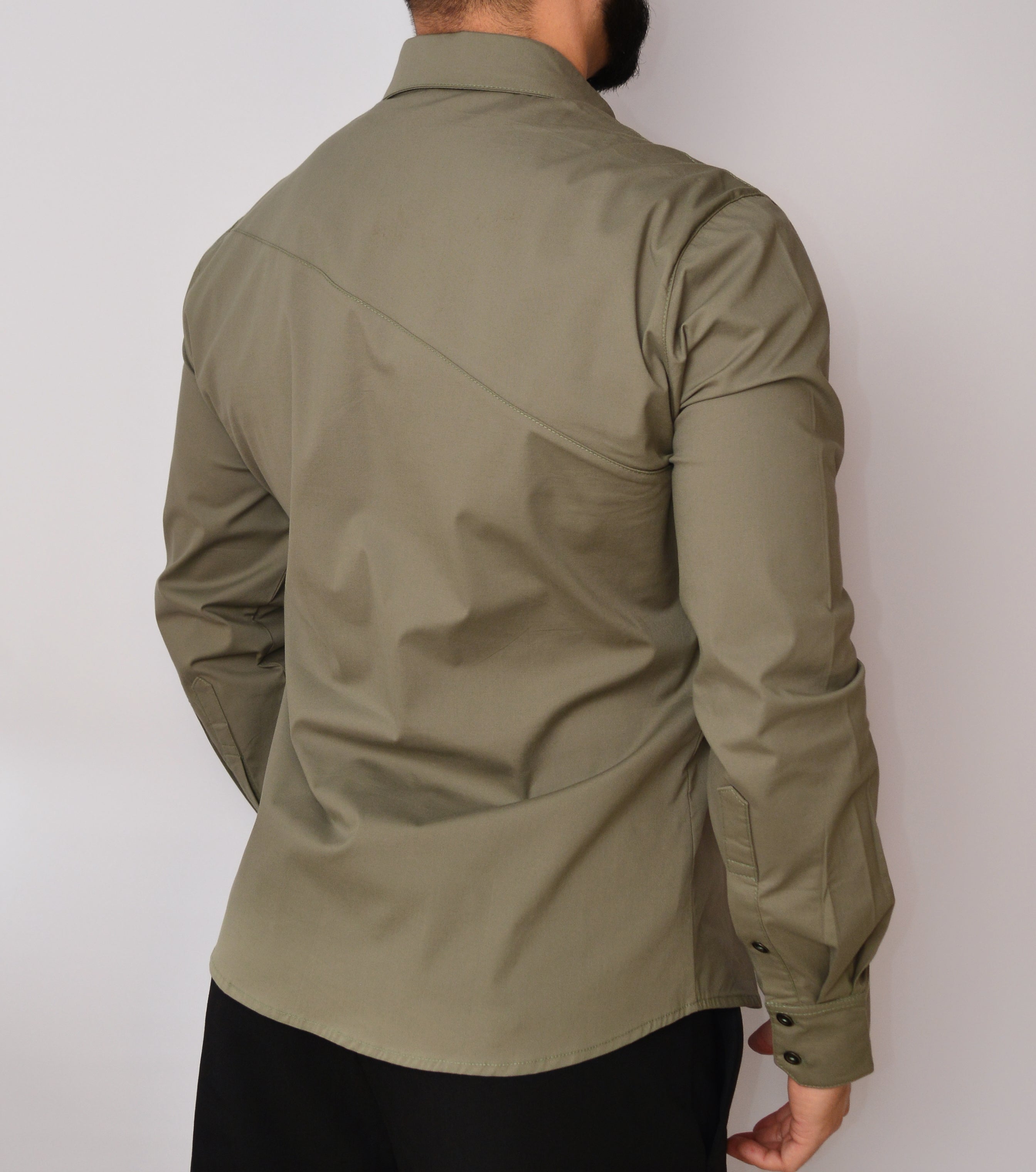 Camisa X Verde Manga Larga Slim Fit