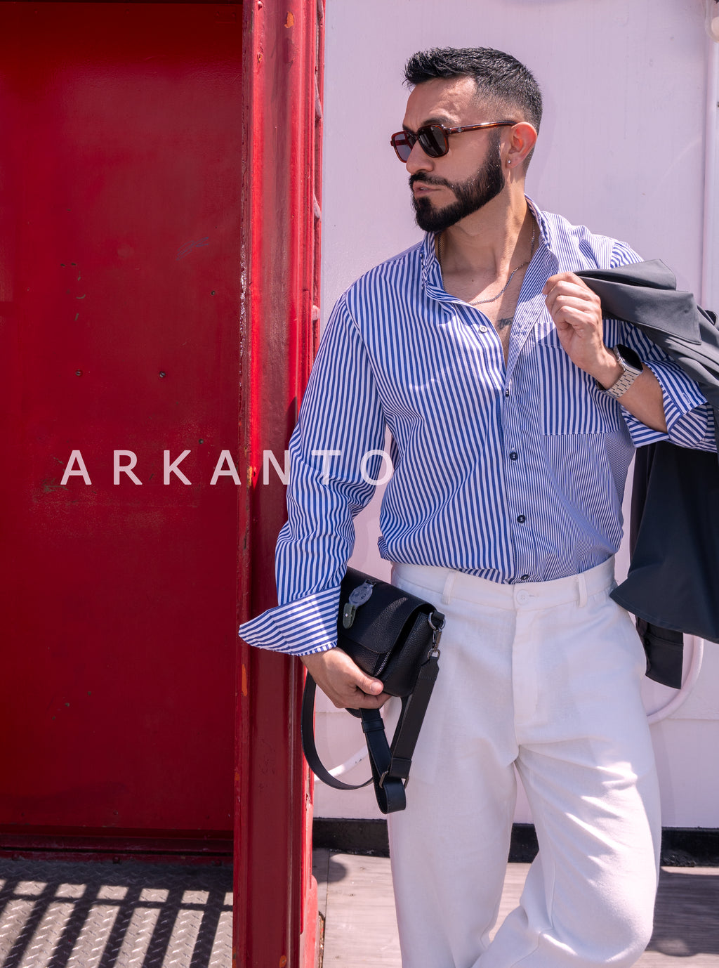 Camisa CRUCERO AZUL M. Larga