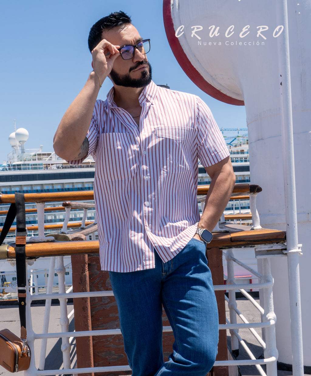 Camisa CRUCERO Café Manga corta