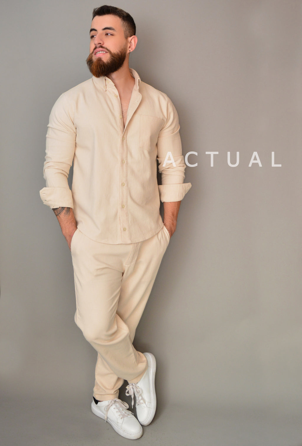 Camisa Algodon Manga Larga