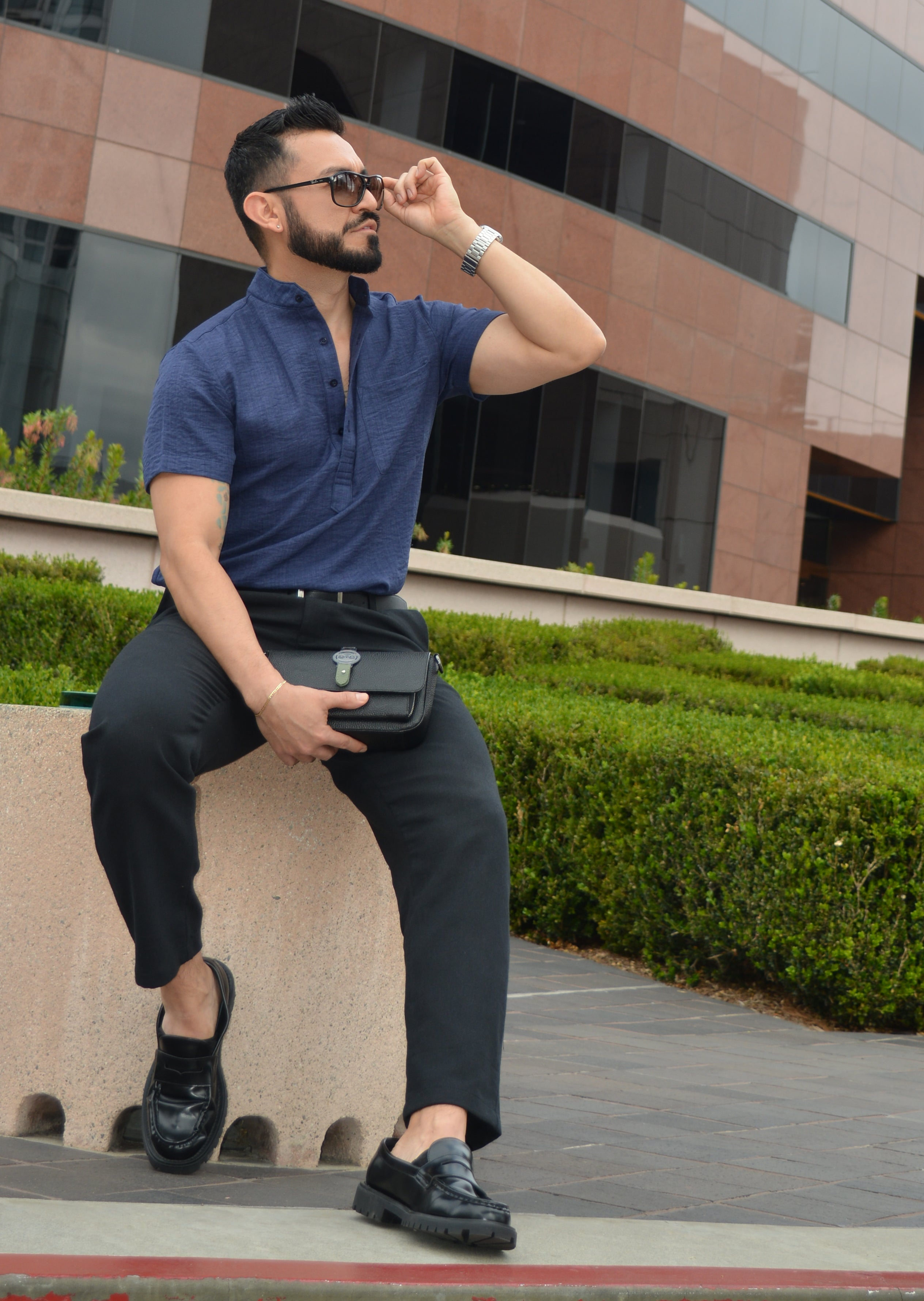 Camisa Relax Manga Corta MARINO