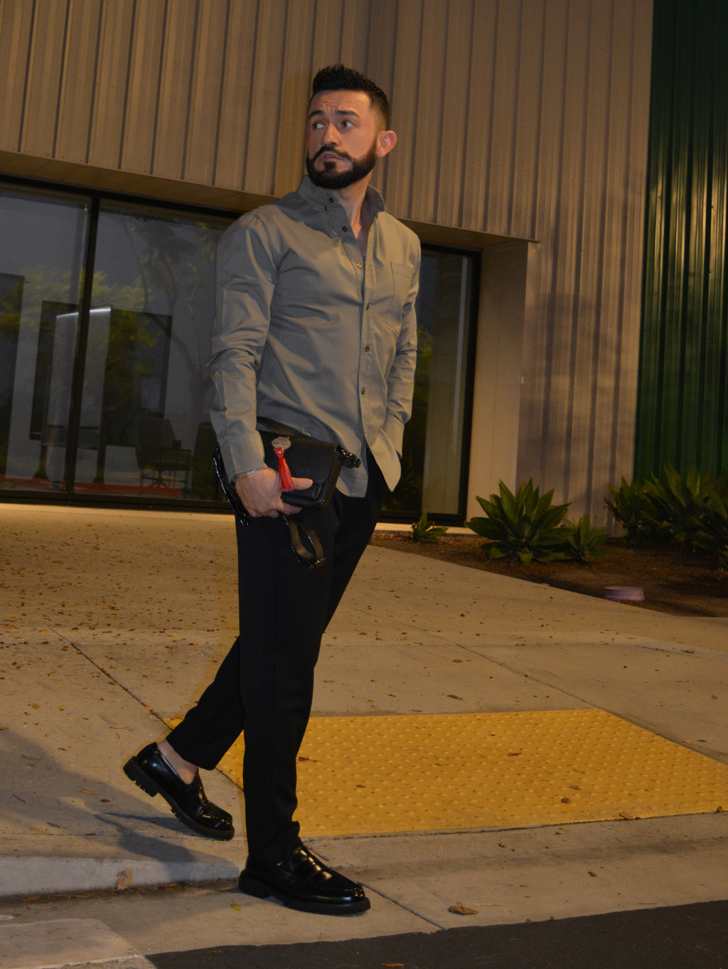 Camisa X Verde Manga Larga Slim Fit