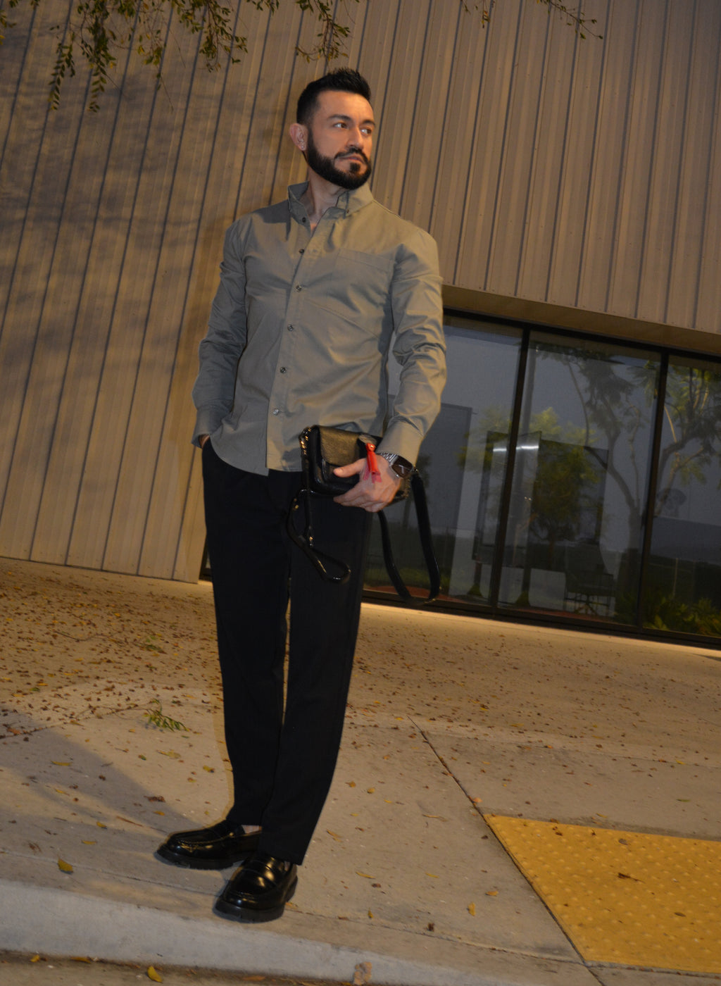 Camisa X Verde Manga Larga Slim Fit