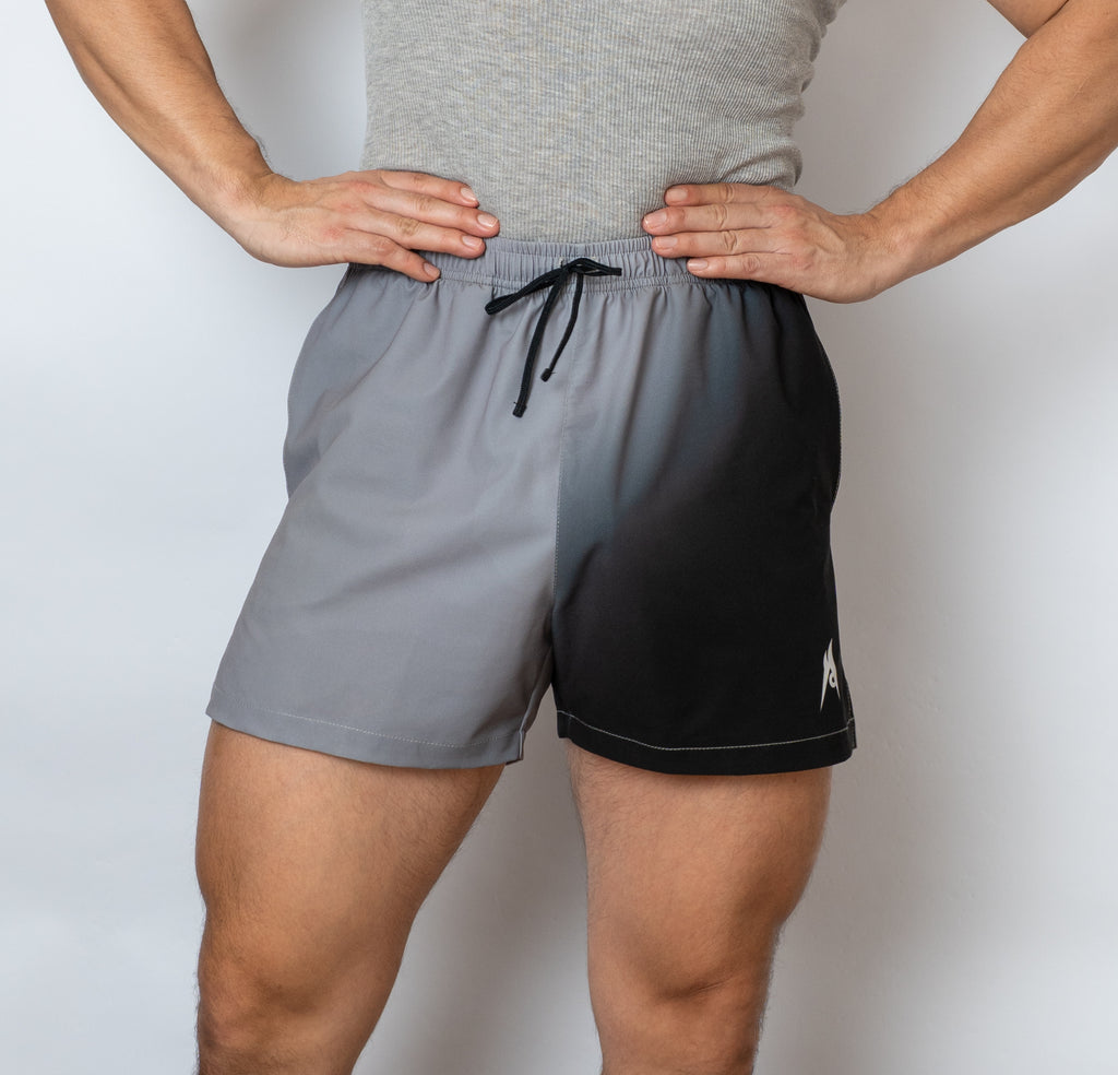 Pantaloneta Deportiva 5'' Estampada NEGRO/GRIS