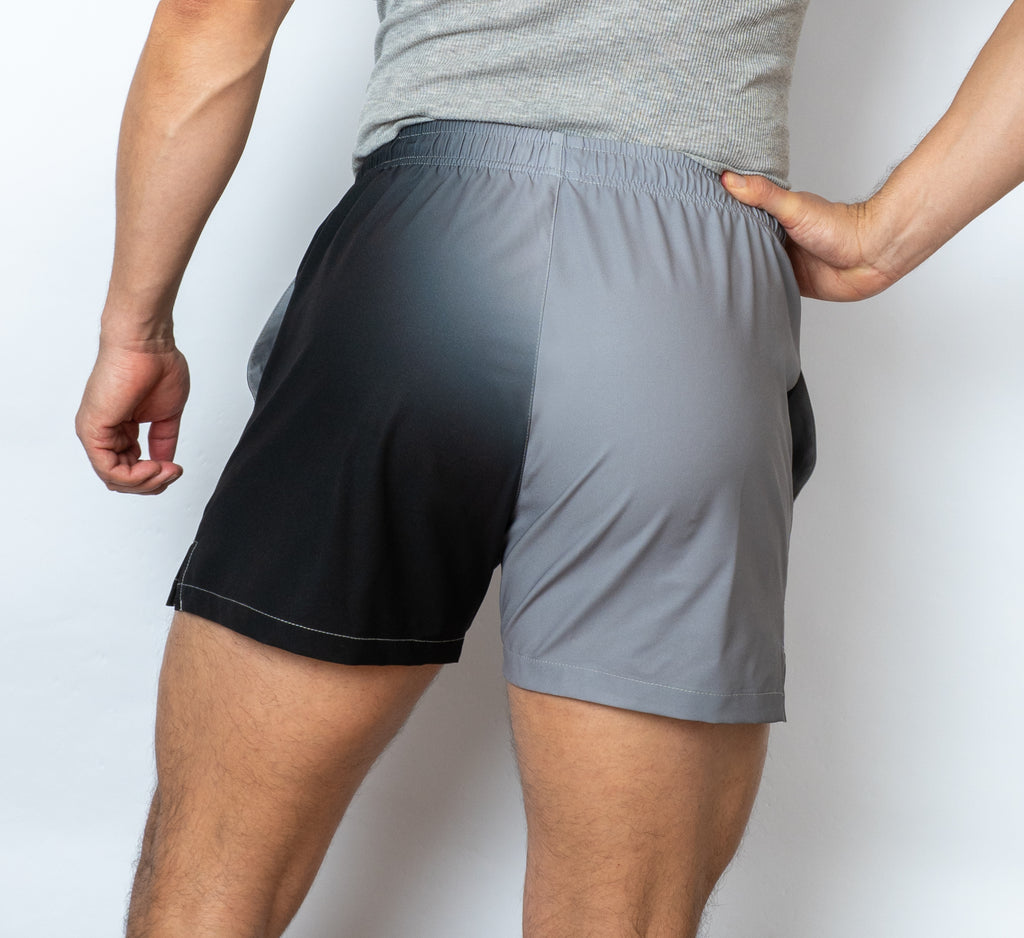 Pantaloneta Deportiva 5'' Estampada NEGRO/GRIS